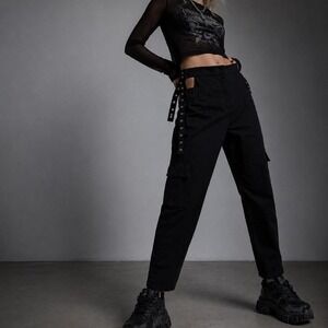 The Ragged Priest Black Buckle Cargo Pants Goth Punk Alt Medium